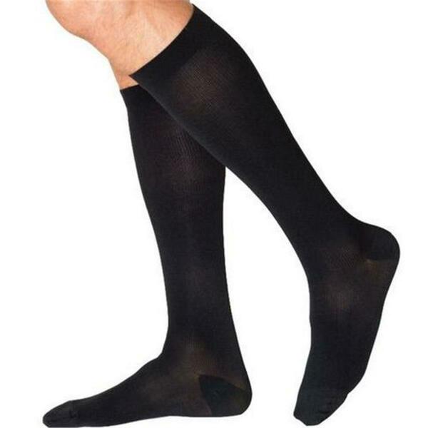 Sigvaris Cotton 232CXLM99-S 20-30 mmHg Mens With Grip Top Socks- Black - Extra Large- Long 232CXLM99/S